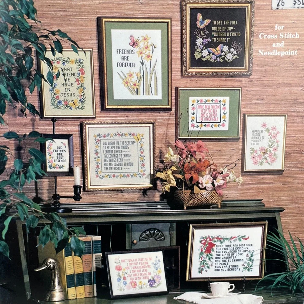 Vintage 1982 Friends Are Forever Cross Stitch & Needlepoint Pattern‎ Book